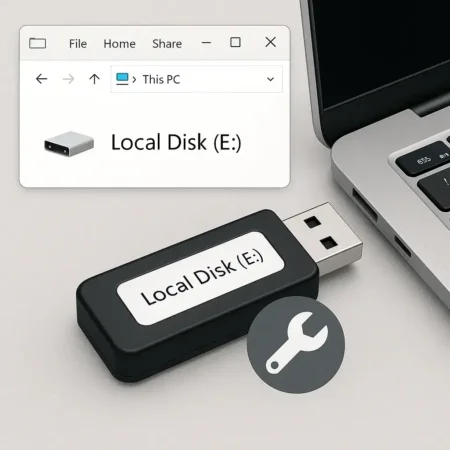 set a usb flash drive as local disk