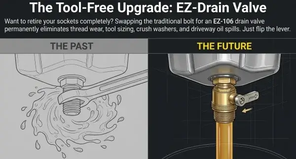 switch to using an oil drain plug valve